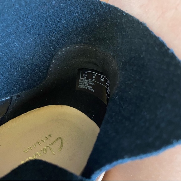 Clarks Edenvale Bella Black Suede Leather Ankle Boots Booties Pull On: 6 - Picture 9 of 10